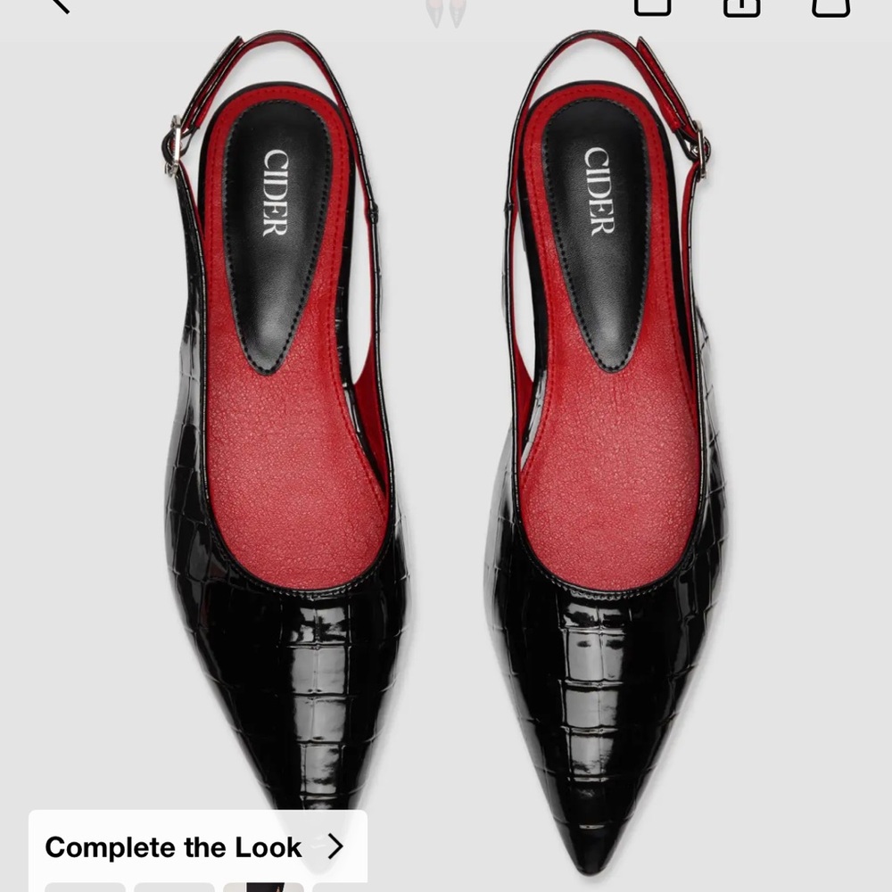 Cider Black Crocodile Pattern Flats